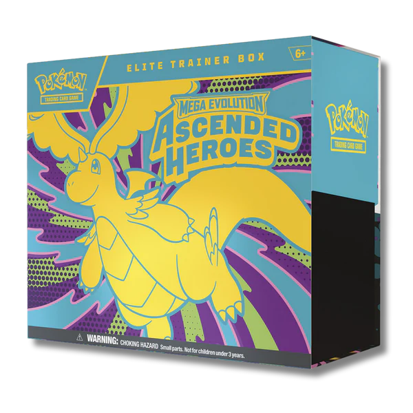 Elite Trainer Box sellada de Pokémon Ascended Heroes con 9 sobres y promo de N's Zekrom